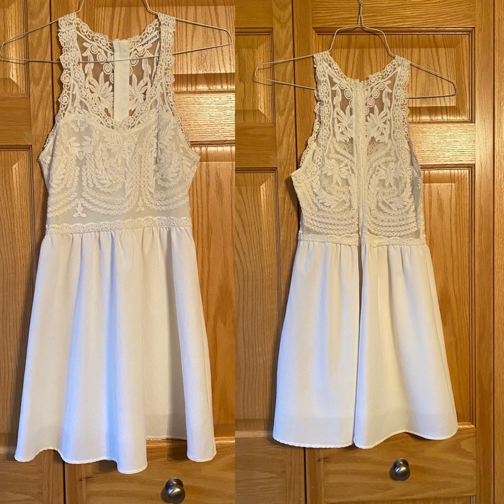 White halter style dress